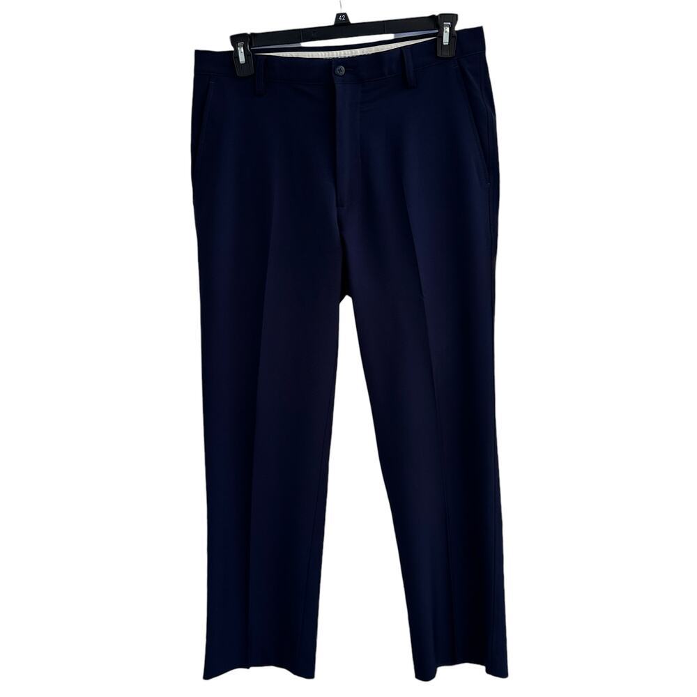 FootJoy FJ Mens 30x34 Performance Flat Front Slacks Golf‎ Pants Navy Blue